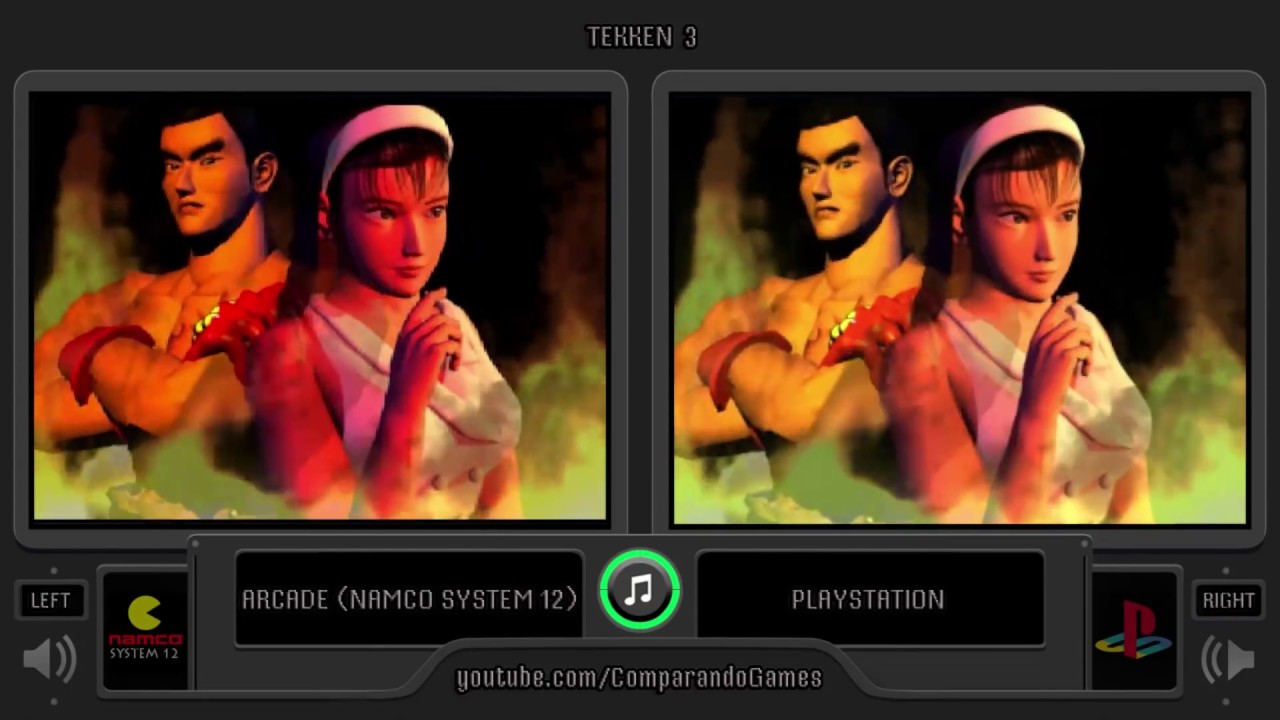 Tekken 3 (Arcade vs Playstation) Side by Side Comparison