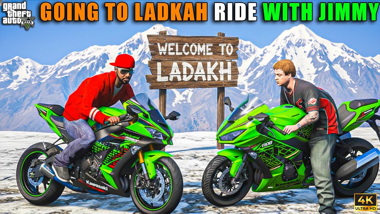 GTA 5 : GOING WO LEH LADKAH IN SNOW FALL WITH SUZUKI HAYABUSA AND NINJA H2 JIMMY AND MICHAEL OMG!