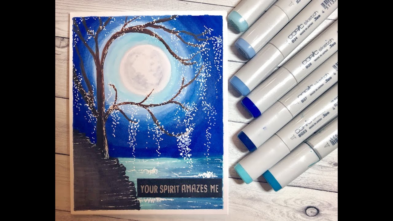 Moonlight Mystique Card with Copic Markers