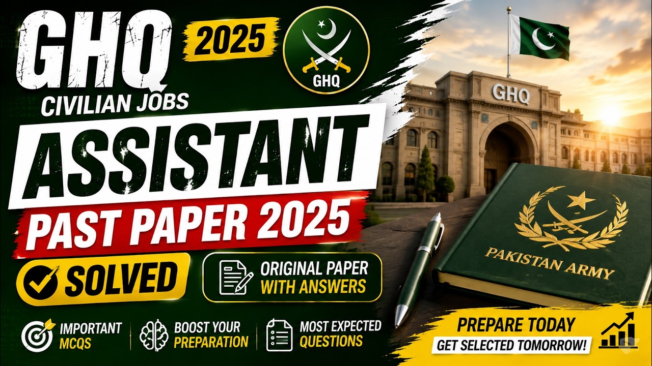GHQ Assistant Past Paper 2025 Solved | GHQ Assistant Jobs 2026 Test Preparation | Mr GK