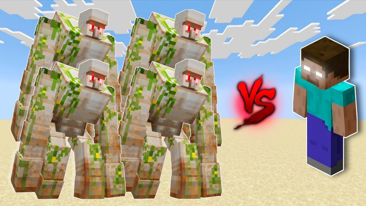 4 Op Iron Golem vs Herobrine 😱 | End Tak Dekho! #minecraft #gaming 