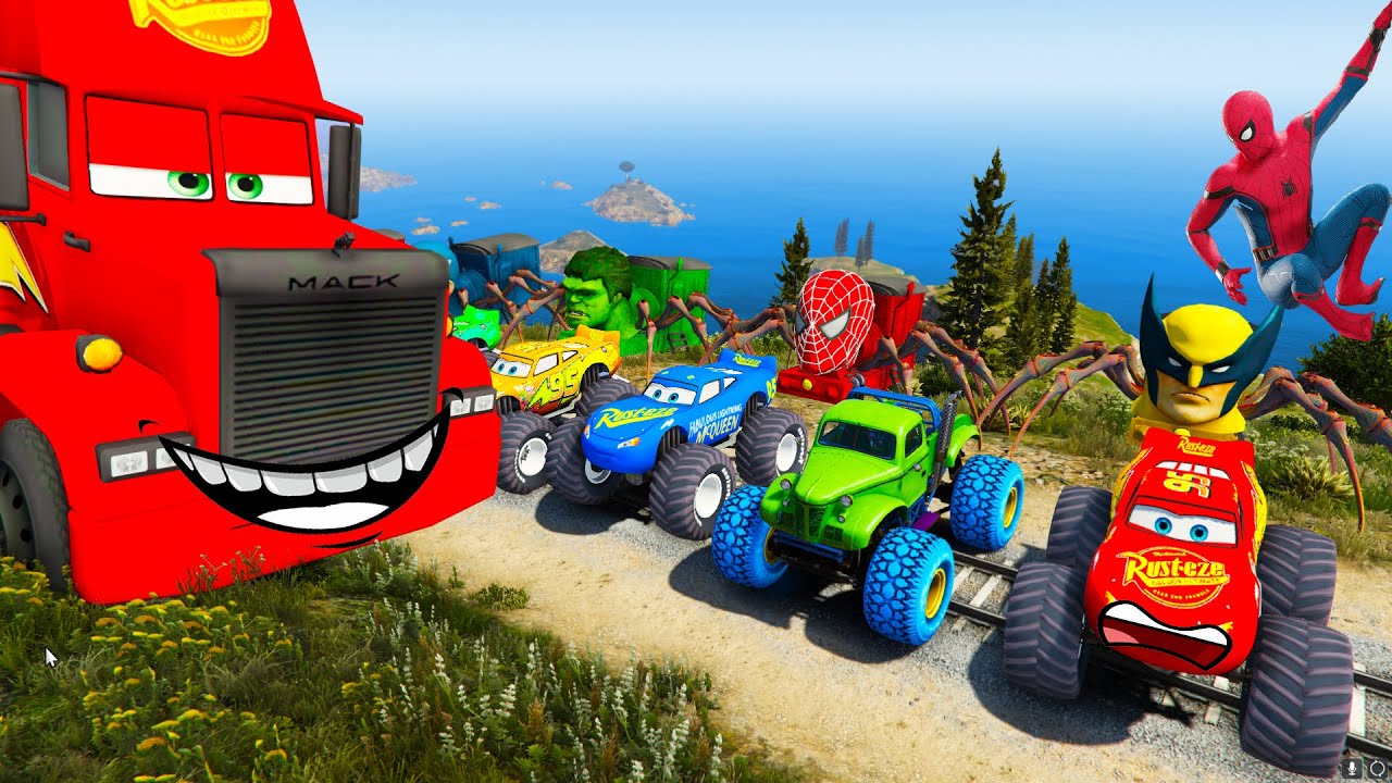 GTAV SPIDER-MAN 2, FIVE NIGHTS AT FREDDY'S, THE AMAZING DIGITAL CIRCUS Join in Epic New Stunt Racing
