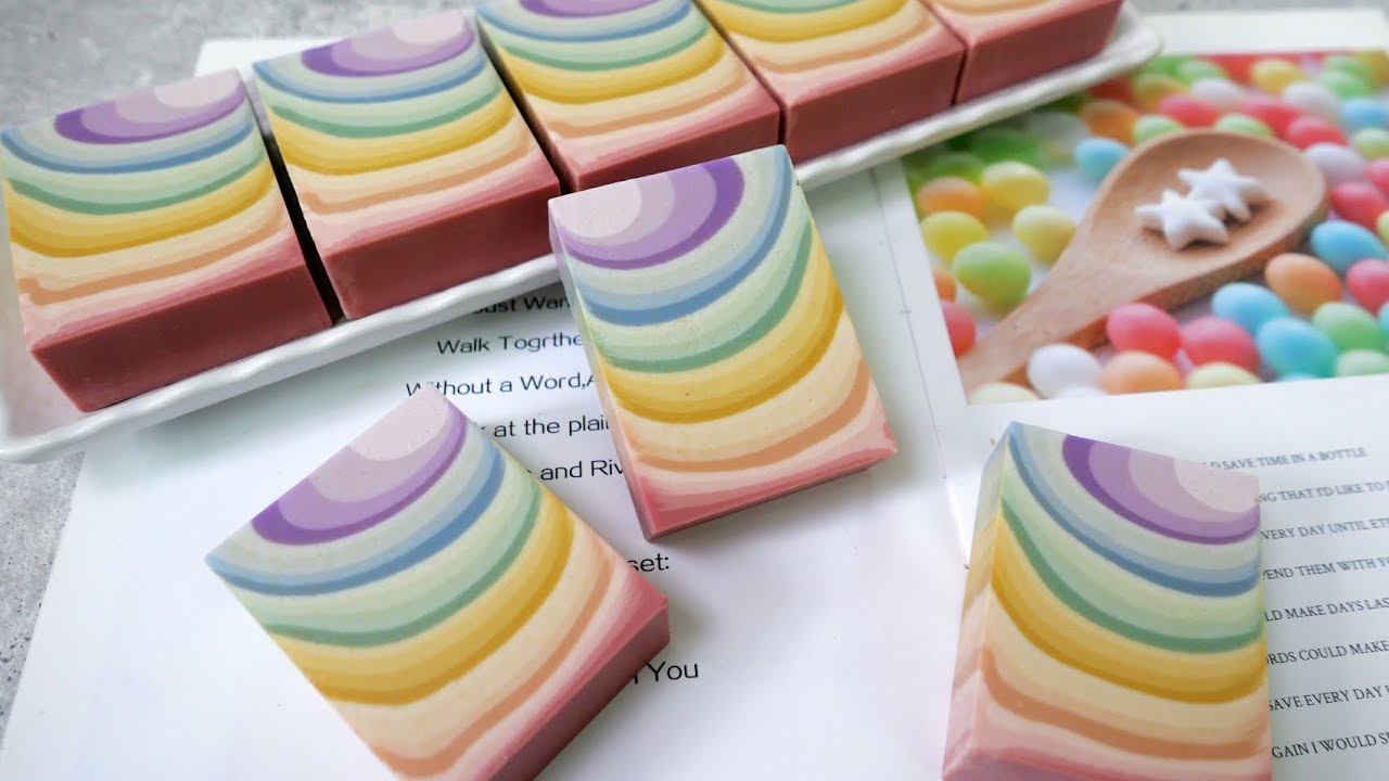 彩虹漸層皂 - gradient design in rainbow color handmade soap - 手工皂