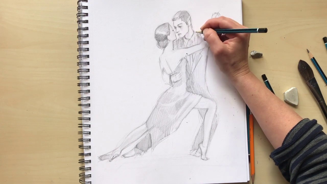 How to draw tango dancers. Art lesson with Natalka Barvinok.