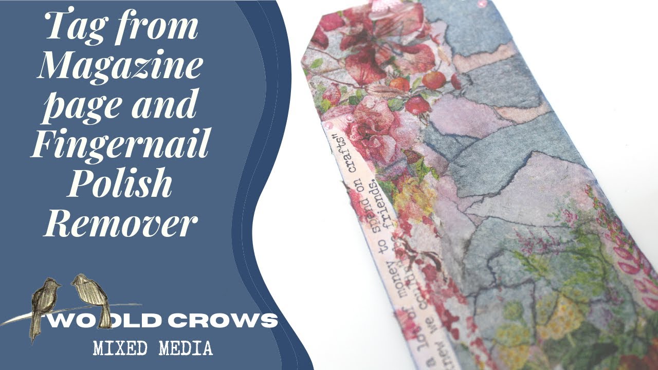 Mixed Media Background - Magazine Pages & Fingernail Polish Remover or Acetone  |  Junk Journaling
