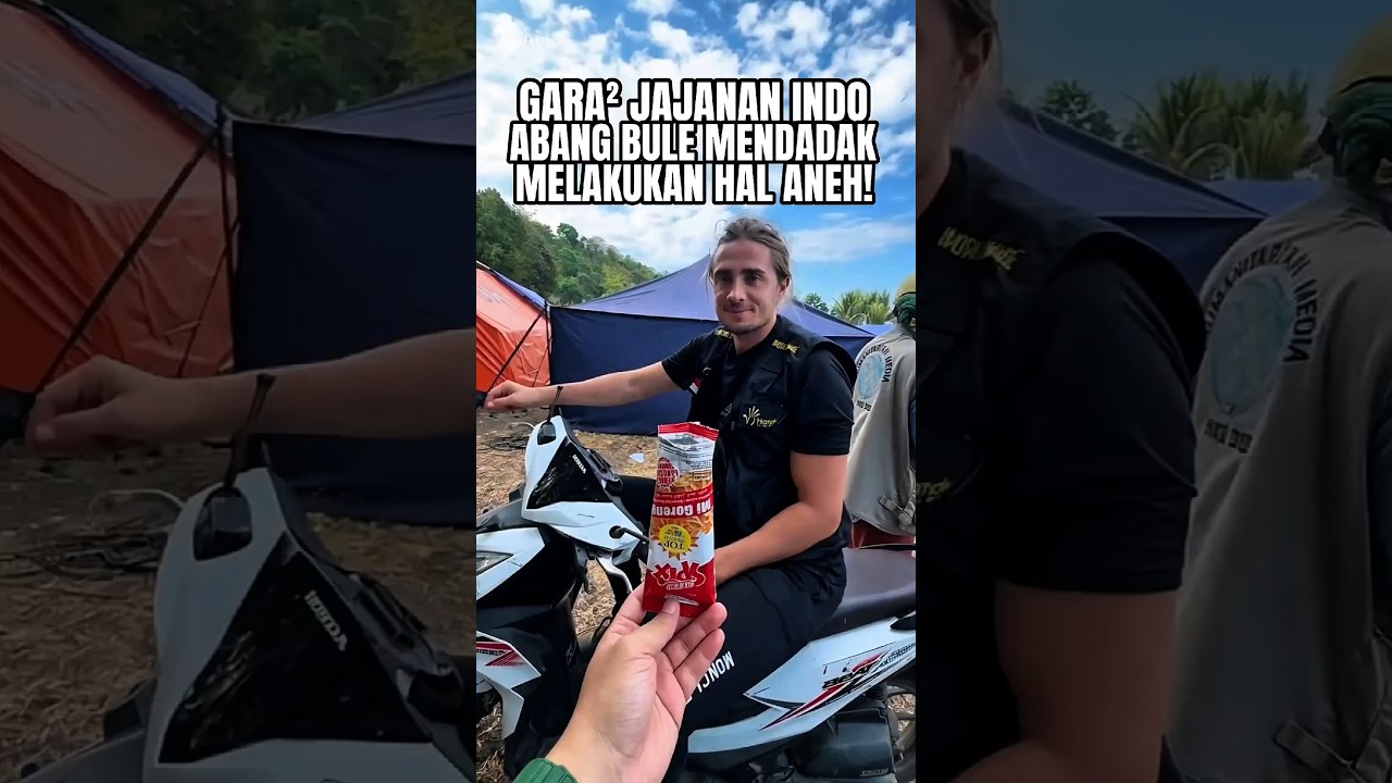 OM BULE MELAKUKAN HAL ANEH GARA&sup2; JAJANAN INDO 😆 #reaksibule #shorts #viralvideo