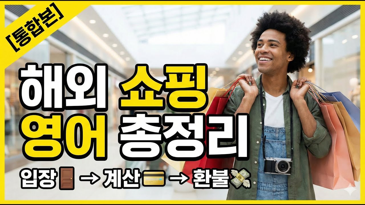 [통합본] 해외여행 쇼핑 영어, 이 영상 하나면 끝! (입장부터 텍스리펀까지 총정리) - 점원이 말 걸어도 도망가지 마세요. 미국 매장에서 기 죽지 않는 필수 표현 27가지