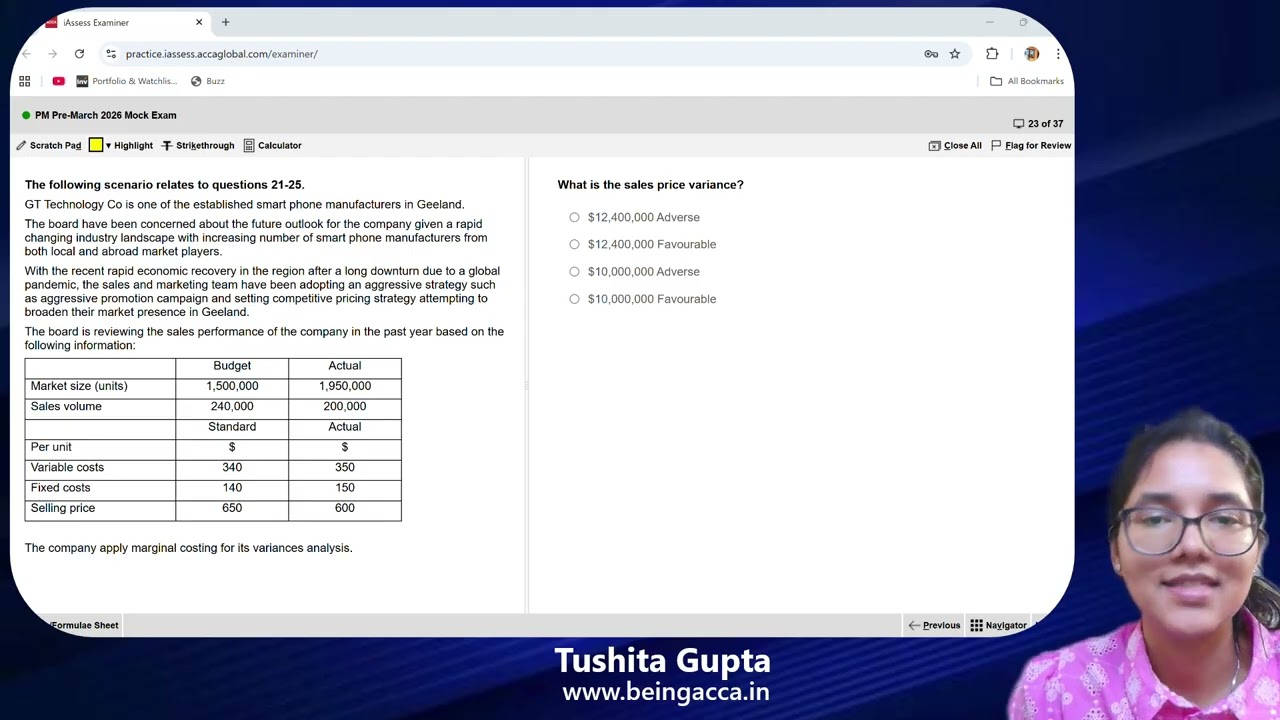 ACCA PM Pre March 26 Mock Debrief | Section B | GT Technology Co | Tushita Gupta ACCA Affiliate