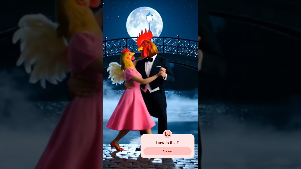 🐓❤️ Moonlight Dance – Romantic Hen Couple Love Story | Beautiful Dance Video 