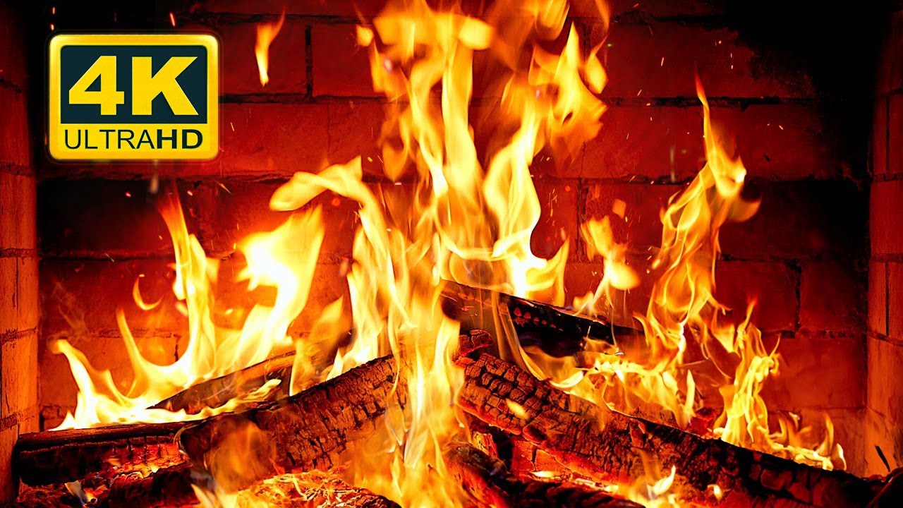 🔥 Cozy Fireplace 4K (12 HOURS). Fireplace with Crackling Fire Sounds. Crackling Fireplace 4K