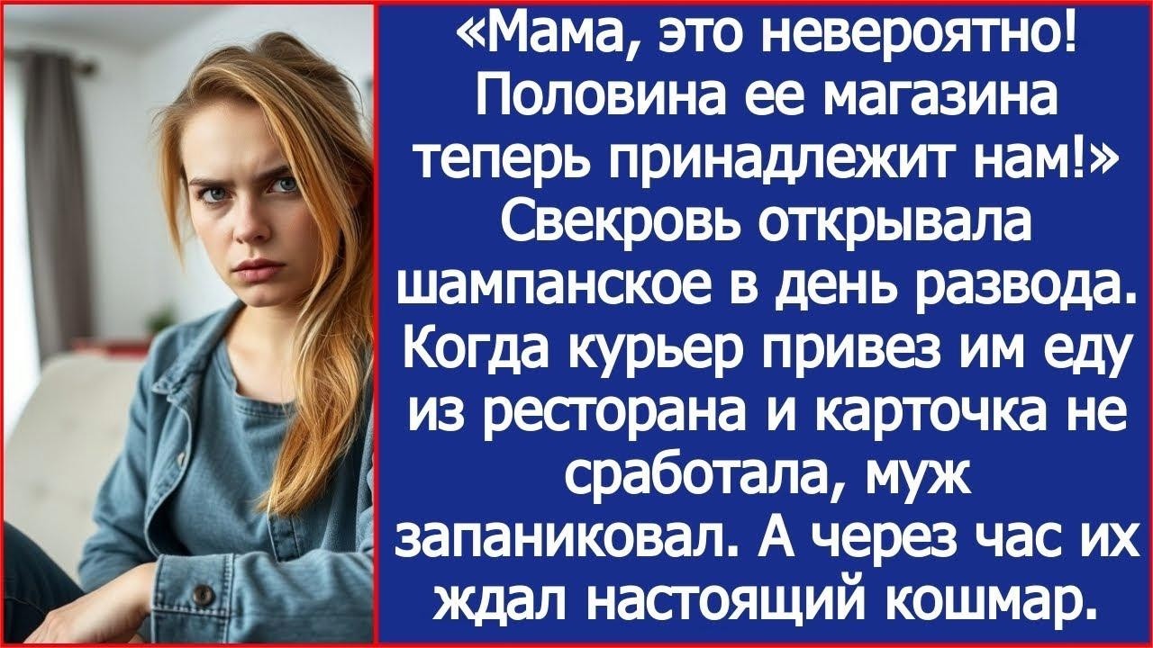 «Мама, это невероятно! Половина ее магазина теперь принадлежит нам!» Радовался муж после развода.