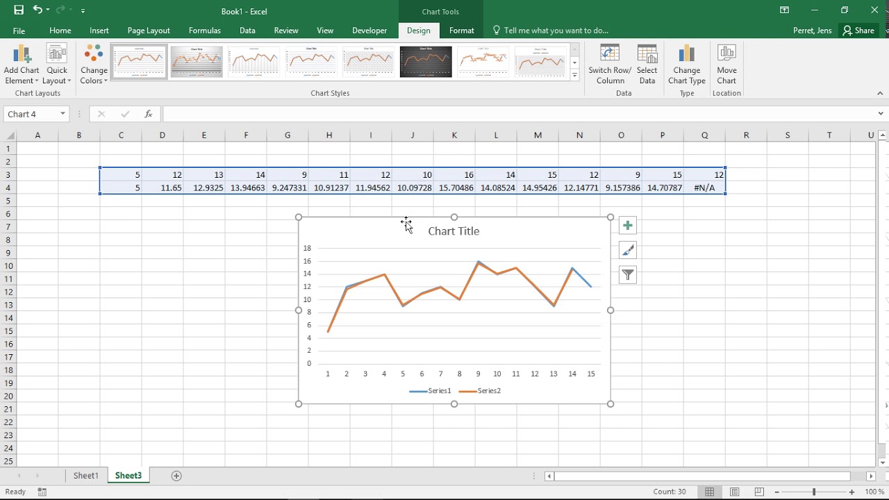 Excel - Exponential Smoothing