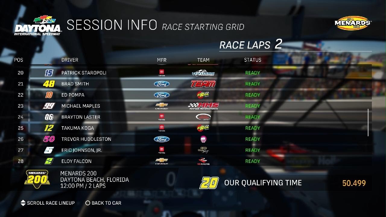 NASCAR 25: ARCA Menard's series season 1 race 1 - Menard's 200