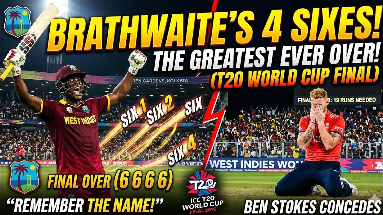 West Indies vs England Final | Brathwaite 4 Sixes to Win | Last Over Thriller
