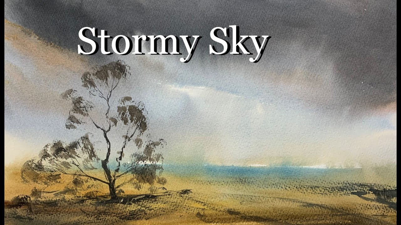 A Simple Loose Stormy Sky / Watercolour Landscape Painting