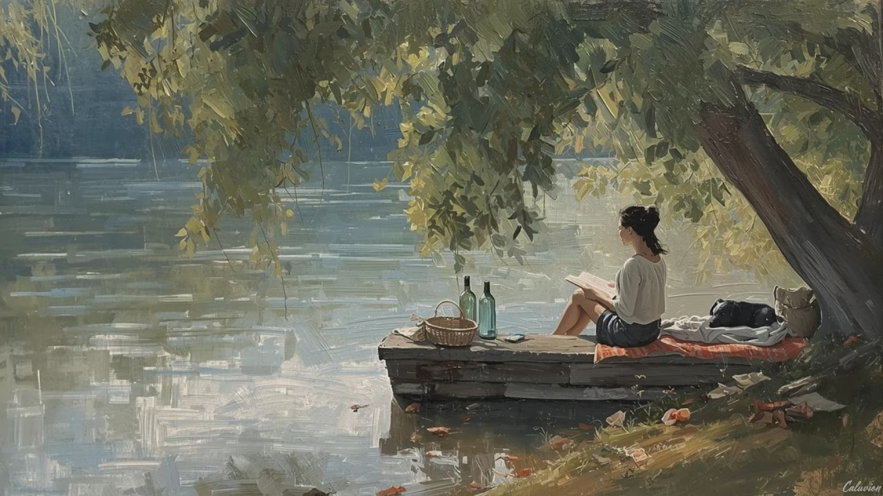 Art for Screen with Music | Calm Classical Lakeside Art Ambience 4K