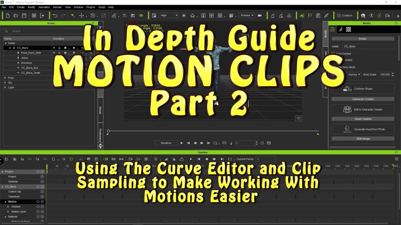 IClone Tutorial - Motion Clips - Overview of Tools for Working with Motion Clips - Part 2