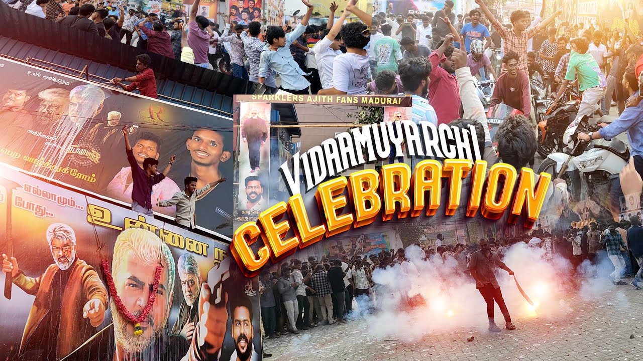 Vidaamuyarchi FDFS Celebration at Madurai APR Jeyam Cinema's