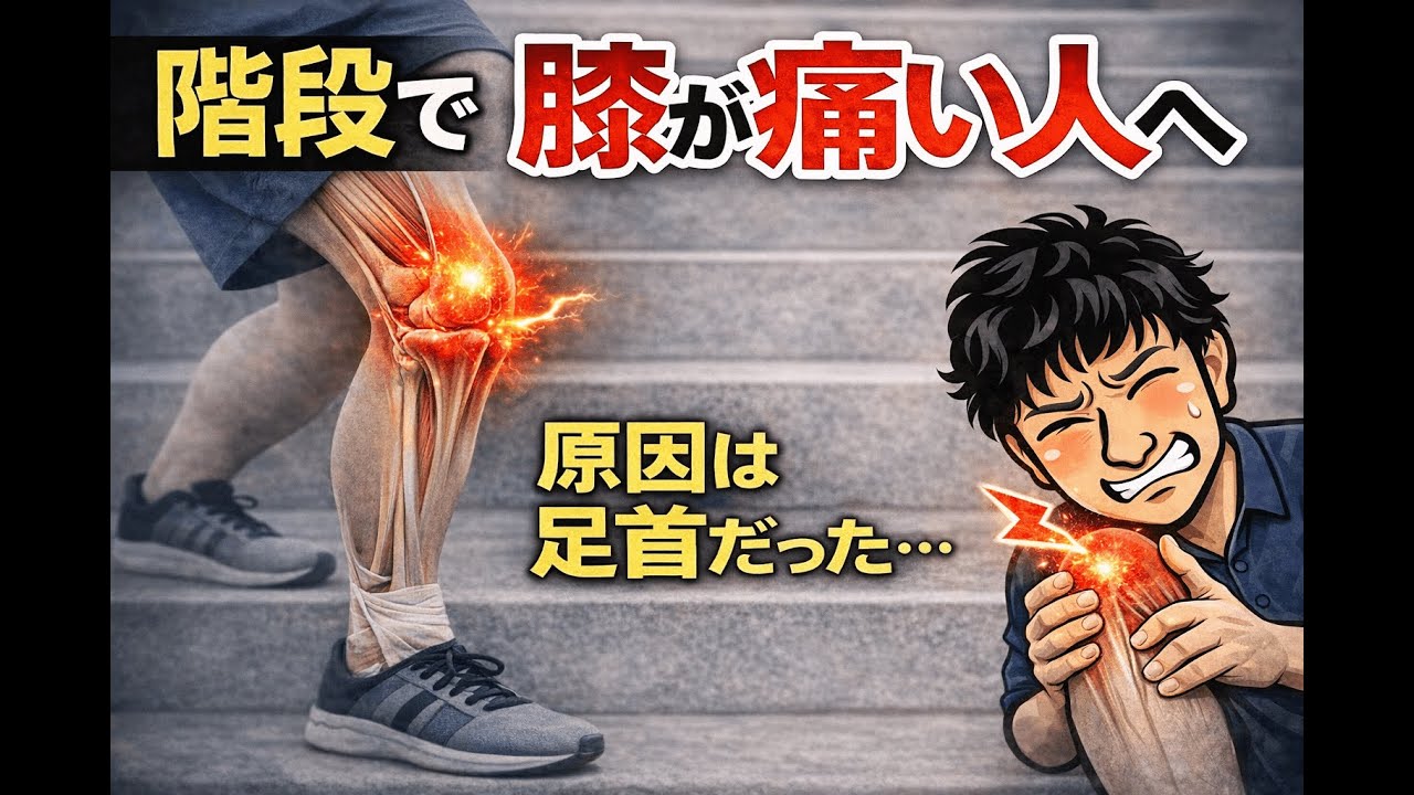 【意外！？】階段で膝が痛い人は足首に原因があるかも・・・