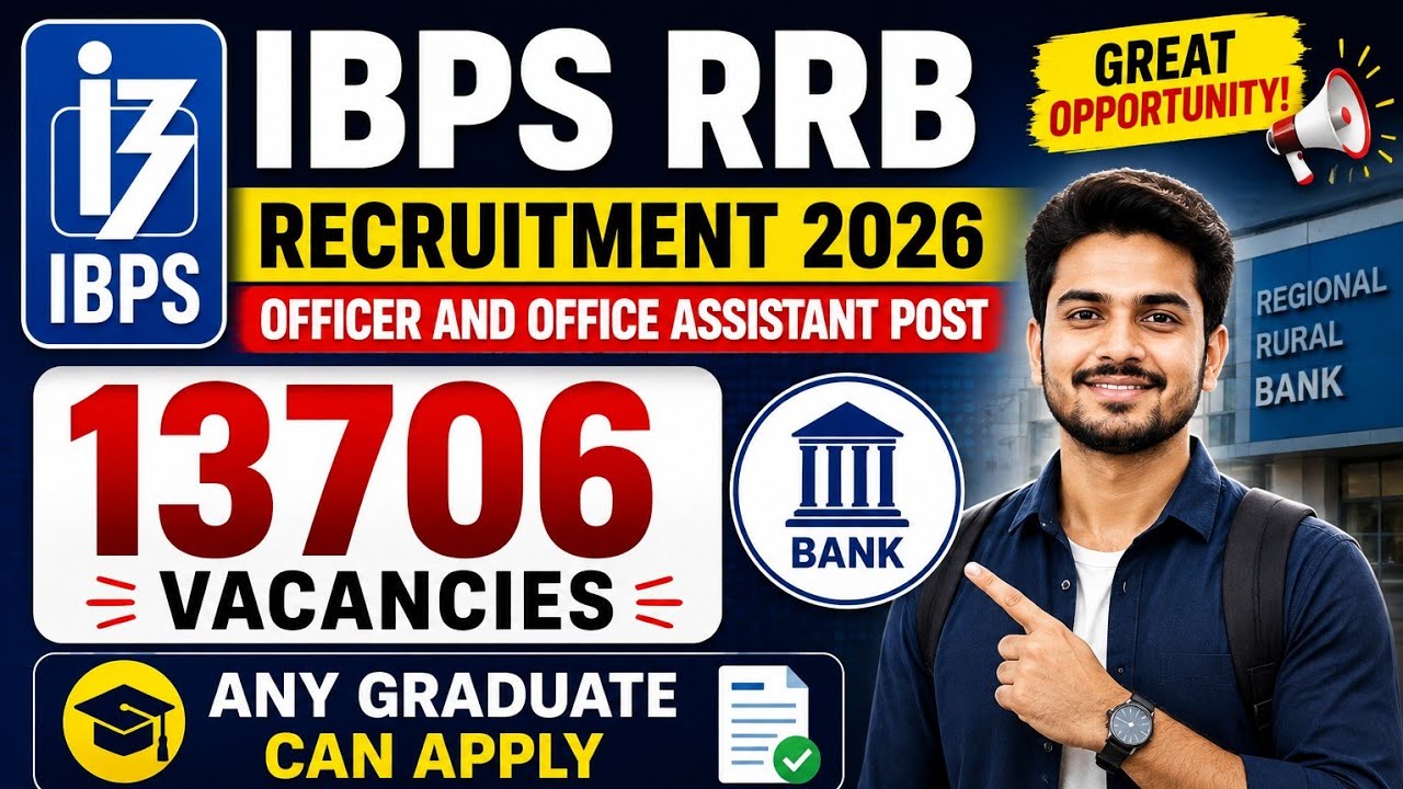 13,706 Bank Jobs 2026 🔥 IBPS RRB Officer & Office Assistant | Any Graduate Can Apply
