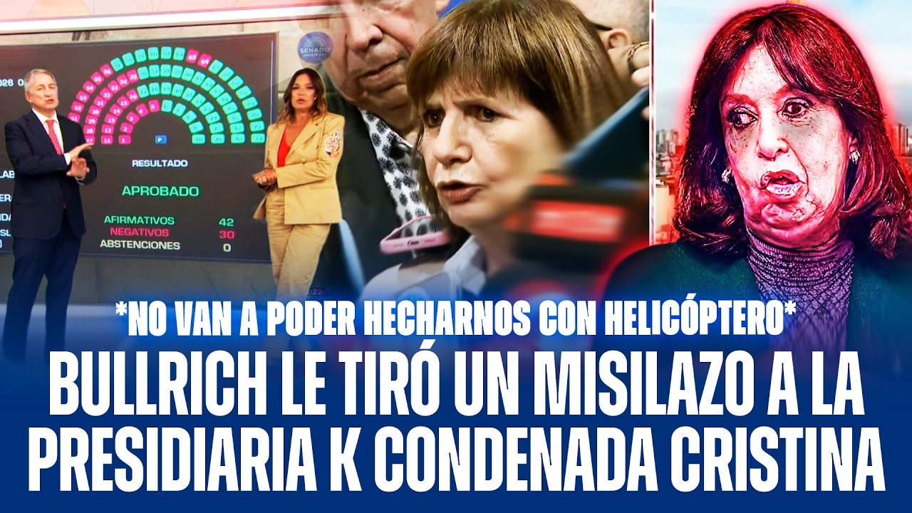 BULLRICH LE TIRÓ UN MISILAZO A LA PRESIDIARIA CONDENADA DE CRISTINA KIRCHNER