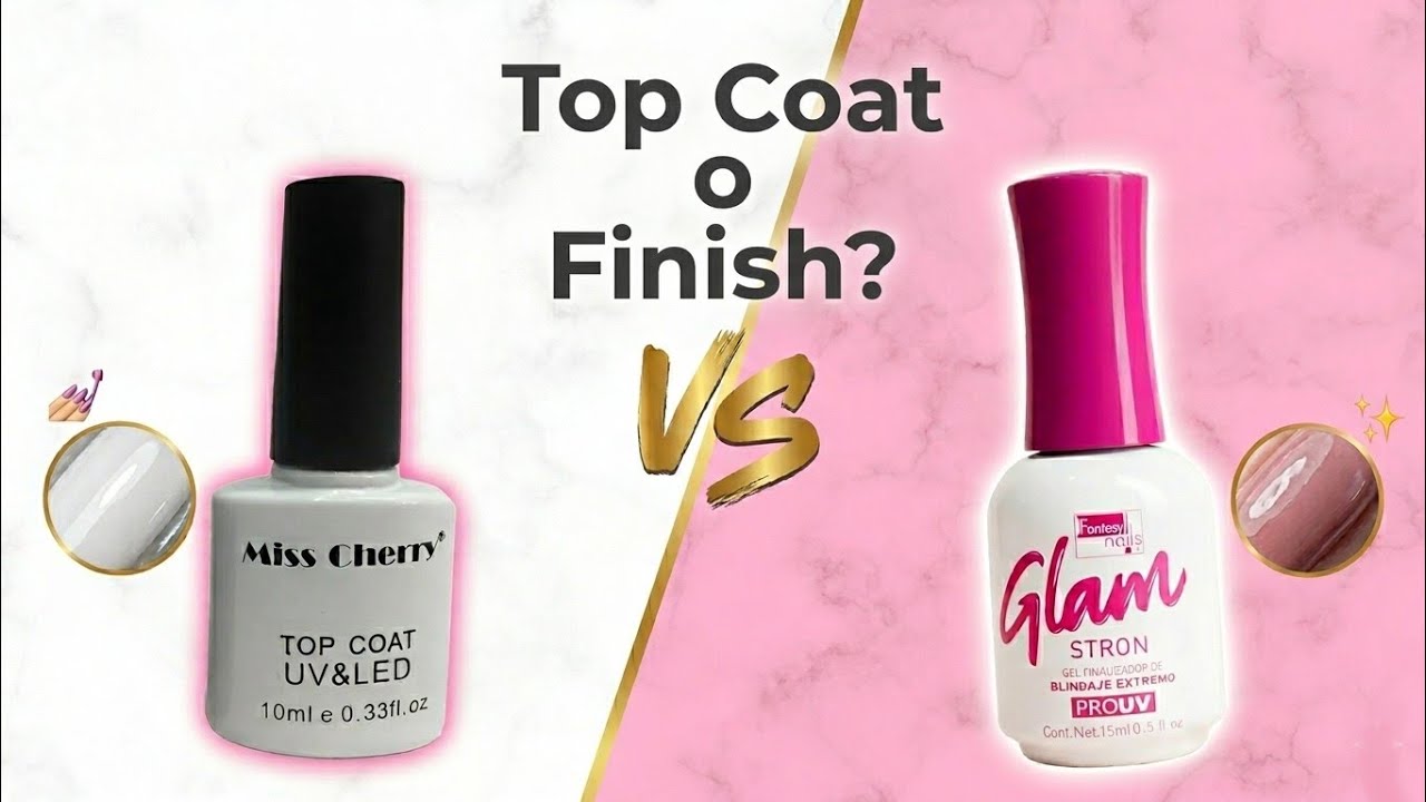 TOP COAT vs TOP FINISH ✅ CUÁL y CÓMO  USAR en tus UÑAS ACRÍLICAS? 💅🏻 EVITA ESTOS ERRORES ❌
