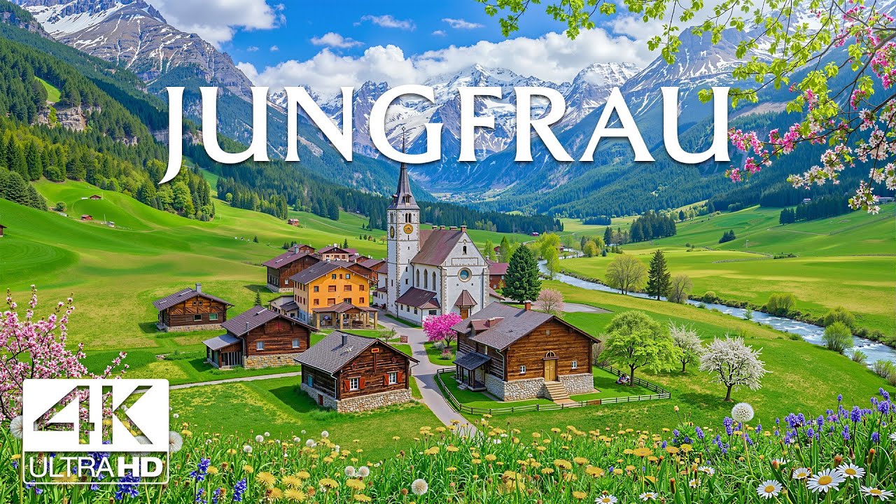 Jungfrau 4K | Unreal Alpine Beauty – Majestic Peaks, Quiet Valleys & Timeless Mountain Calm