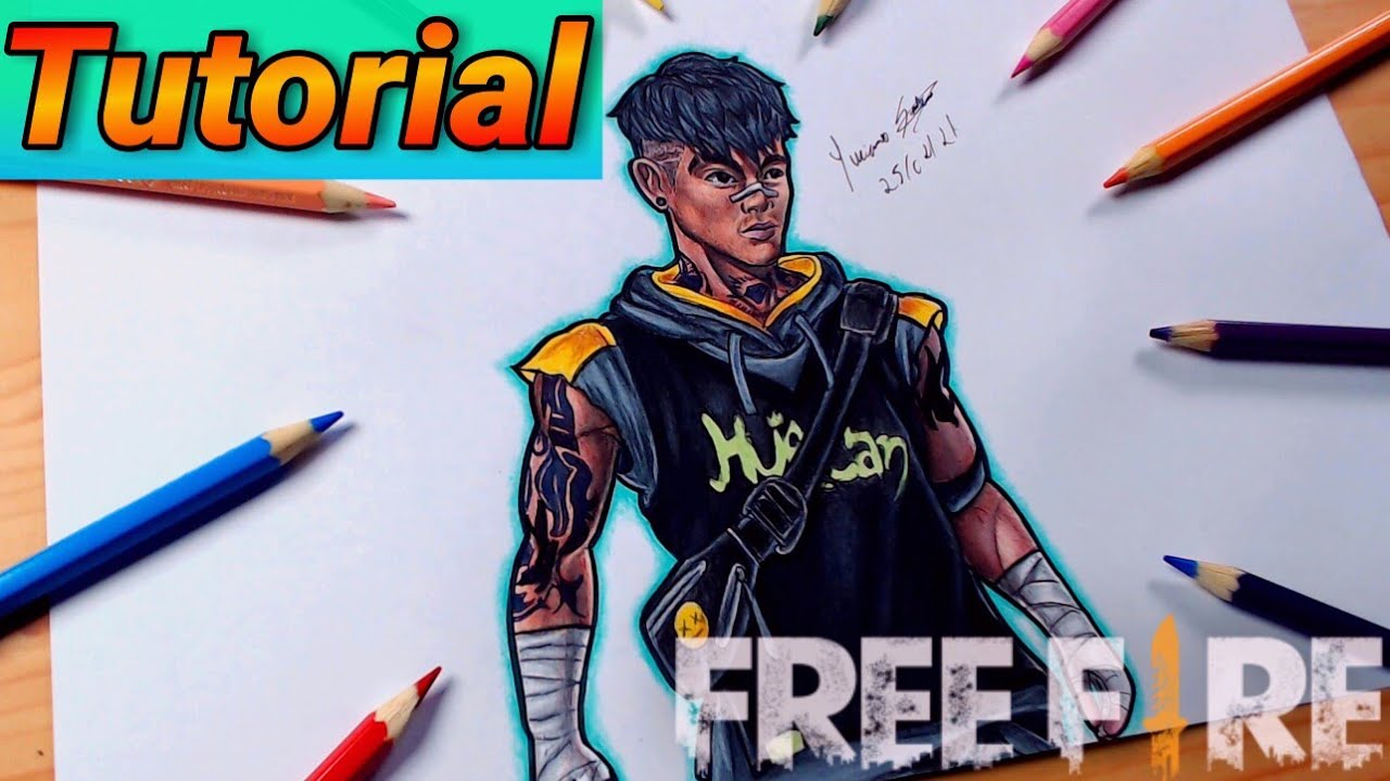 COMO DESENHAR O SHIRO DO FREE FIRE - Como dibujar a Shirou free fire // Gambar Free Fire