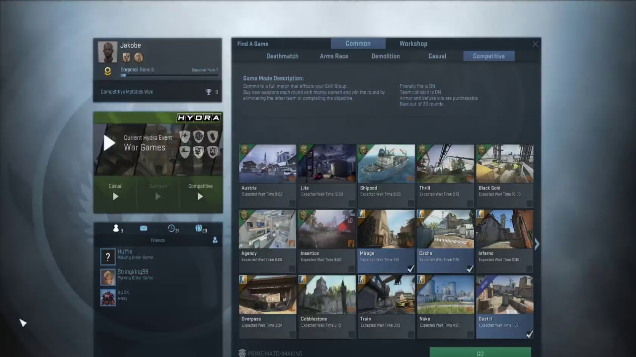 CSGO/ First Stream/ Casual/Deathmatch/Have a cooldown