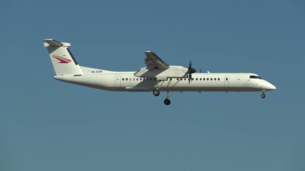 Abu Dhabi Aviation Bombardier Dash-8-Q402 A6-ADM Landing Malaga LEMG