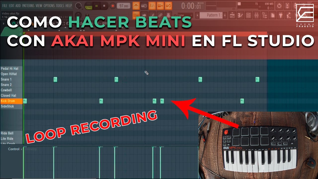HACIENDO BEATS con AKAI MPK MINI EN FL STUDIO (LOOP RECORD BEATS)