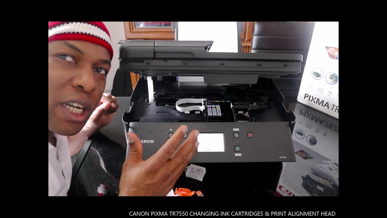 CANON PIXMA TR7550 CHANGING INK CARTRIDGES & PRINT ALIGNMENT HEAD