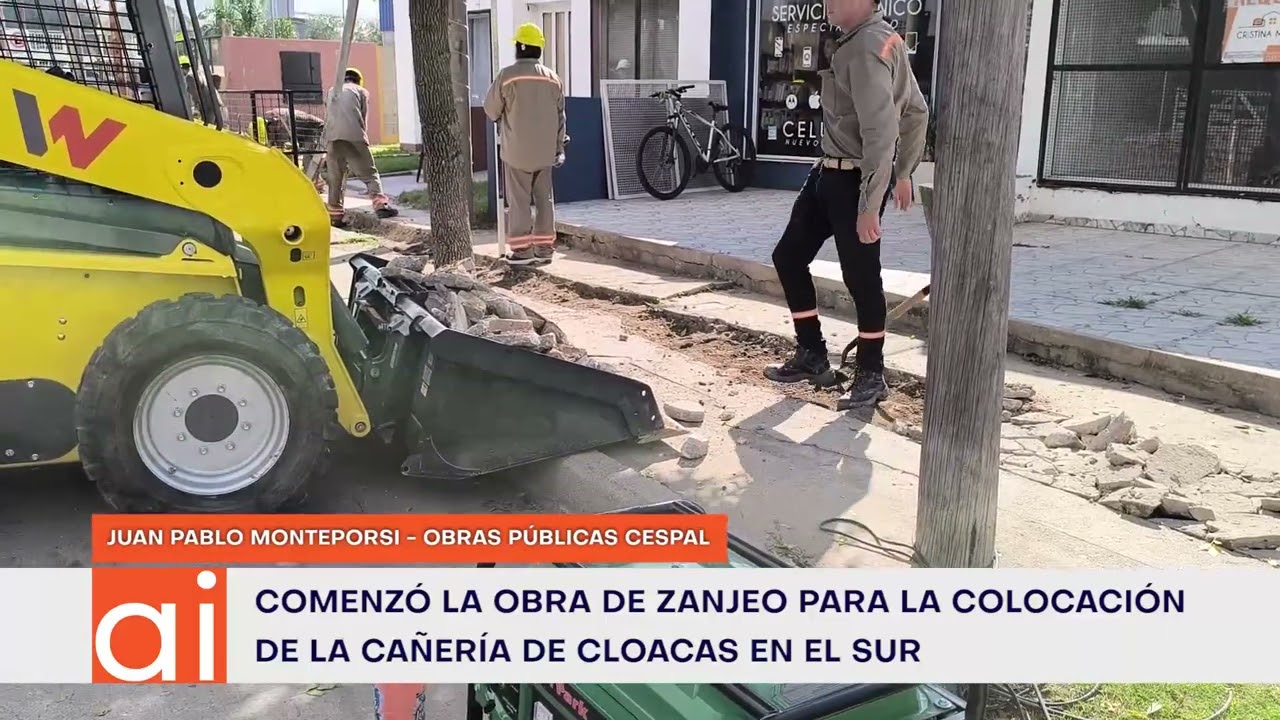 Dio inicio la colocación de la tubería de la obra de cloacas en el sector sur