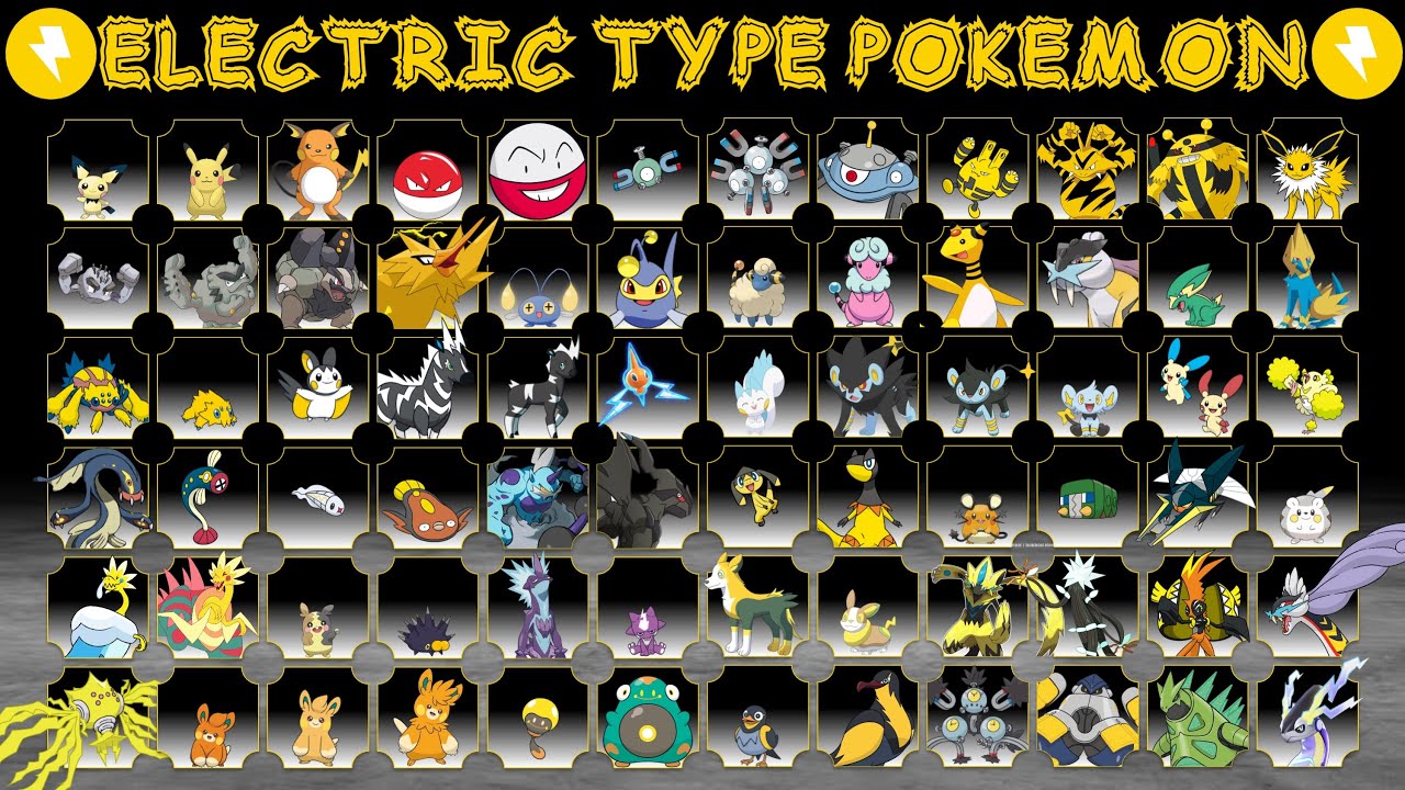 All Electric Type Pokemon...Pika, Pika, Pi Pi Pi...Chuuuu!
