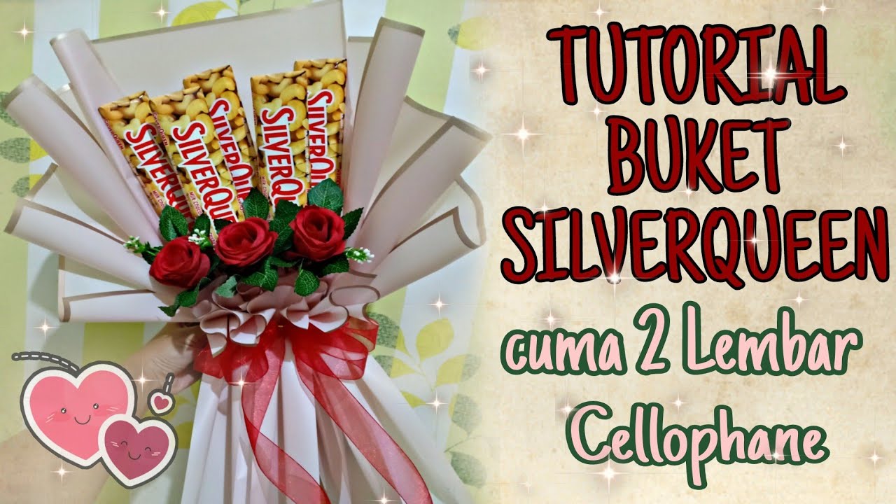 DIY BUKET SILVERQUEEN & BUNGA || CHOCOLATE BOUQUET TUTORIAL || WRAPPING HEMAT KERTAS CELLOPHANE