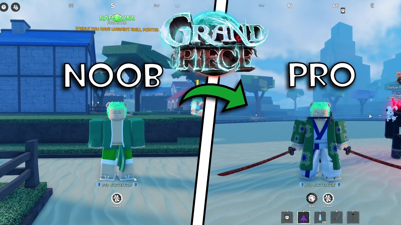 Путь от новичка до профессионала, играя за Зоро в Roblox One Piece (GPO)