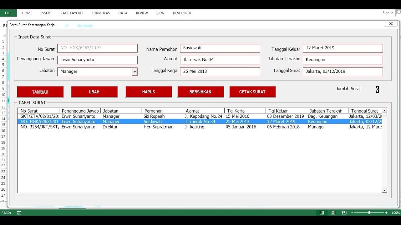 MEMBUAT SURAT OTOMATIS DENGAN EXCEL VBA | SURAT MASSAL DENGAN EXCEL