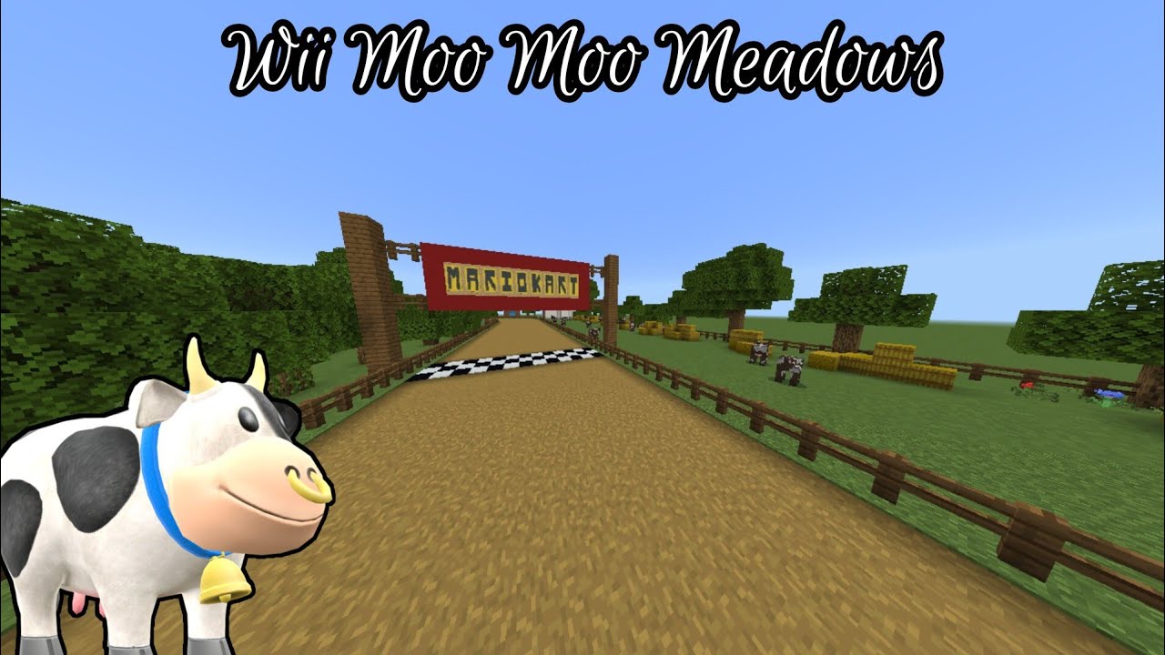 Wii Moo Moo Meadows-Minecraft Mario Kart Wii