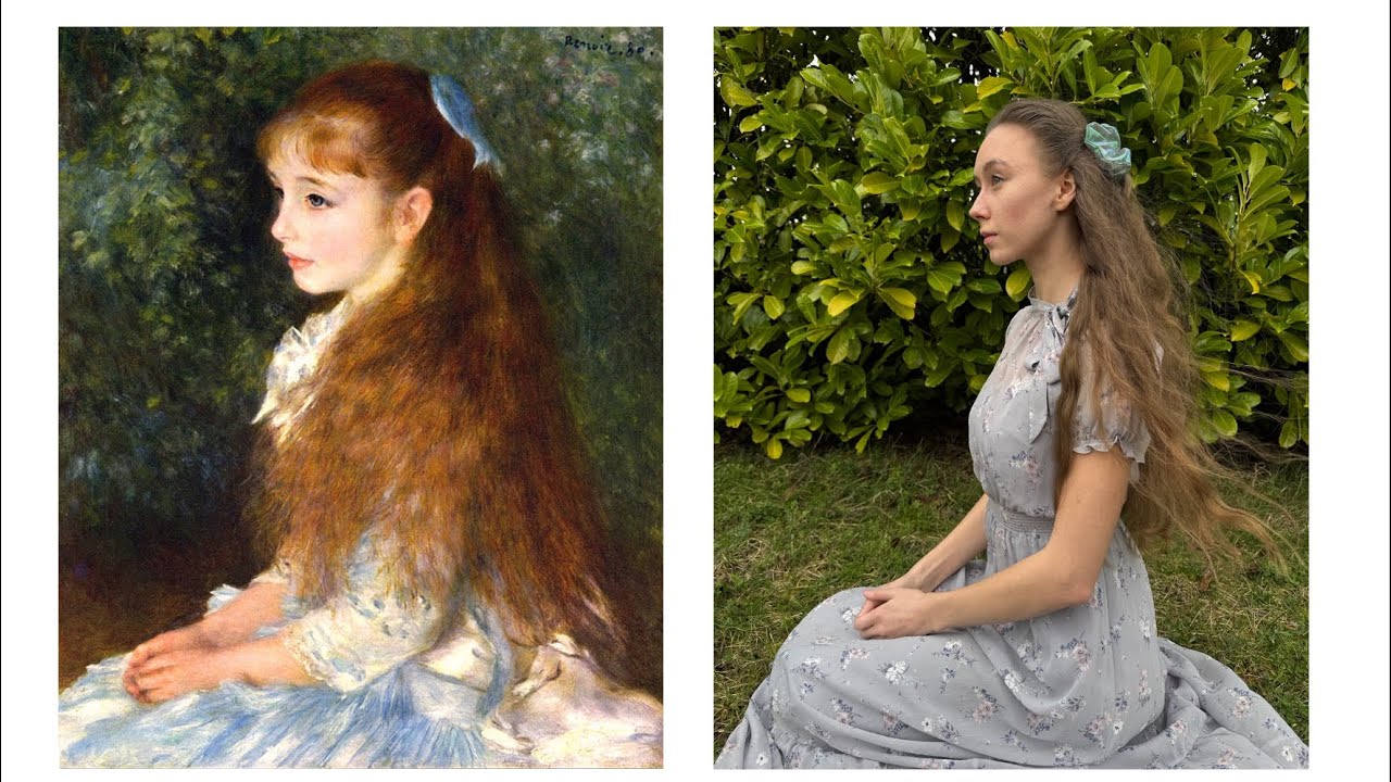 RECREATION OF FRENCH ARTIST OEUVRE | Pierre-Auguste Renoir «La Petite Fille au ruban bleu», 1880