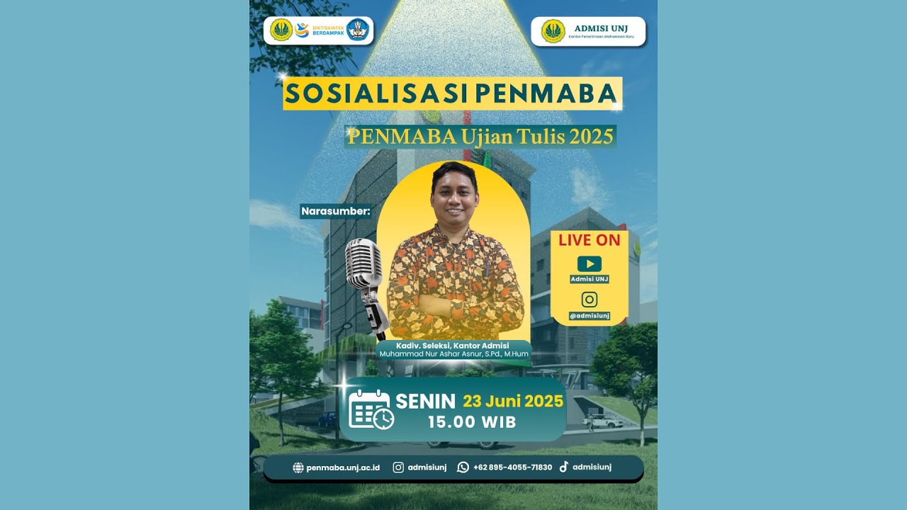 [LIVE] Sosialisasi Penmaba Ujian Tulis 2025 Universitas Negeri Jakarta