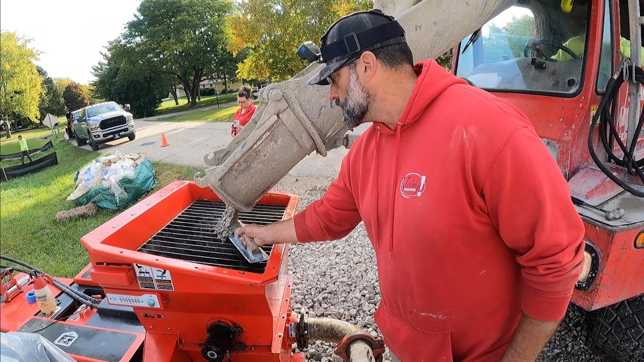 Ryan with Victory Outdoor Services uses a Mud Demon Concrete Pump!