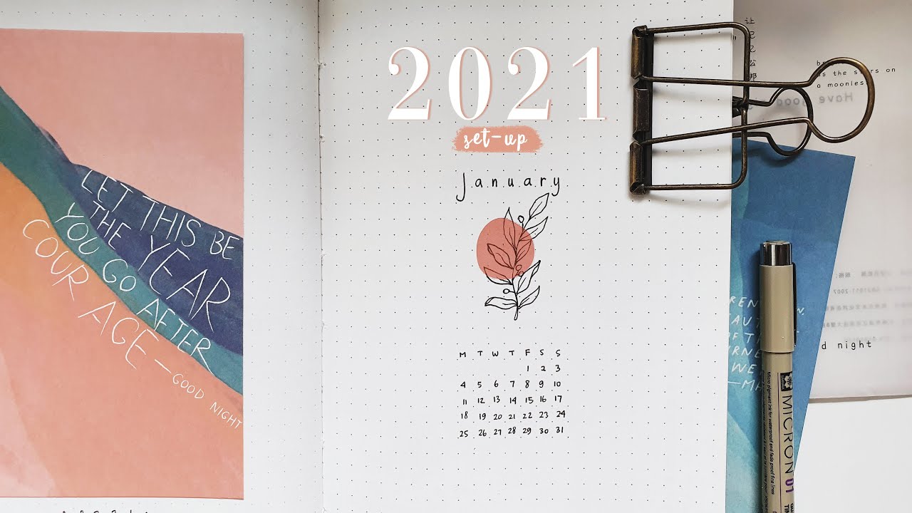 Plan with me | January 2021 Bullet Journal Minimalist setup