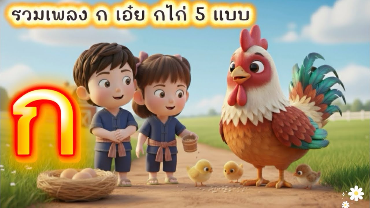 รวมเพลง กไก่-ฮ 🐔 รวม 5 แบบสุดสนุก | Kids Song Thai Alphabet 