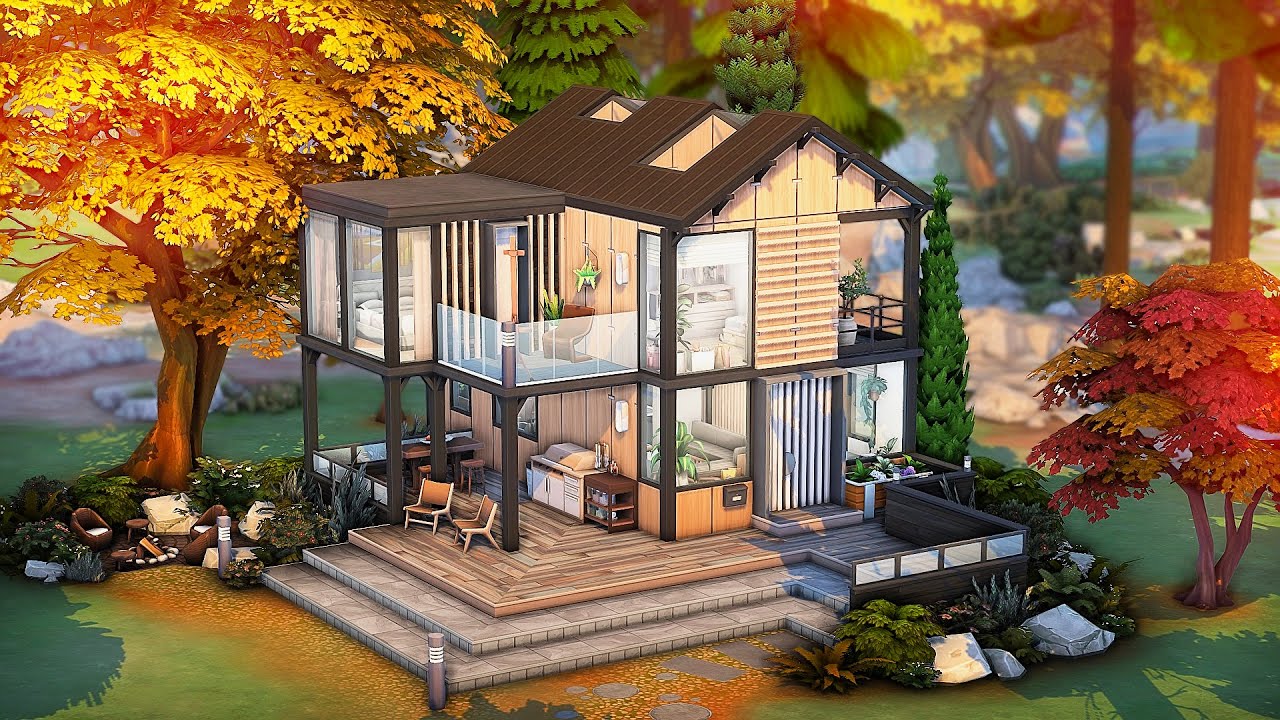 Modern Fall Family Home 🍁 | The Sims 4 Speed Build