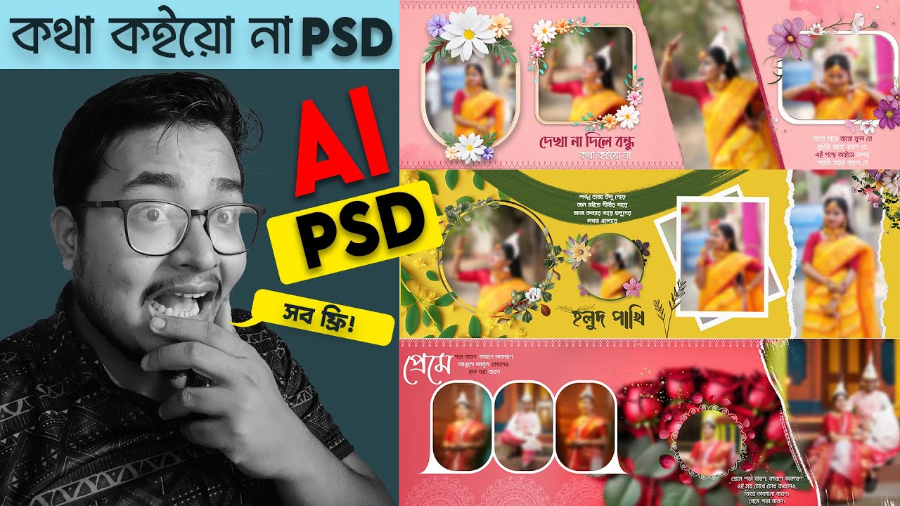 New Bengali Wedding Album Design PSD Free | How to Make AI Bengali Psd | Kotha Koiyo Na PSD Free