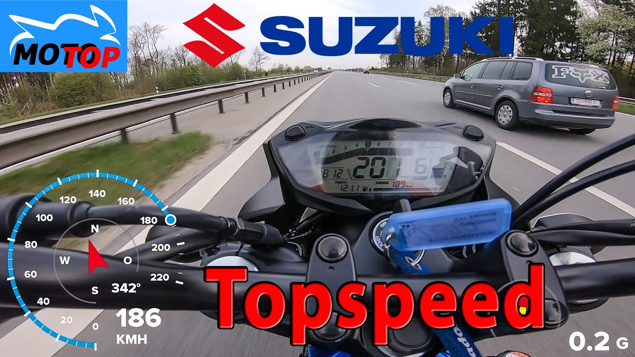 Suzuki SV650 (2022) - TOPSPEED on AUTOBAHN - GPS 202 km/h