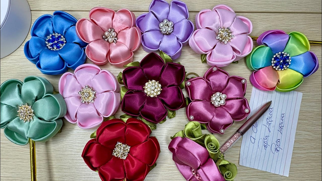 Cómo Hacer hermosas  Flores de Listón Paso a Paso Manualidad Fácil y Rápida