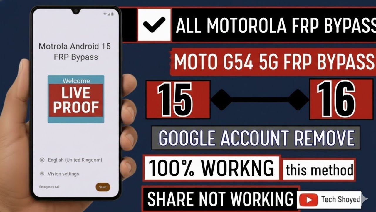 All Motorola FRP Bypass 2026 | Moto G54 5G FRP Bypass Android 15/16 Without PC|New security update