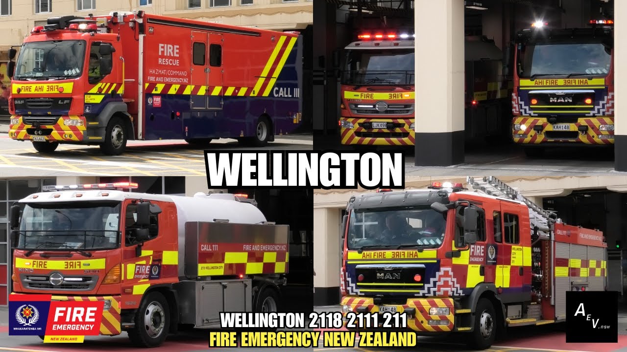 ⁴ᴷ FIRE & EMERGENCY NEW ZEALAND - VERY RARE*  2118 2111 211 turning out | WELLINGTON FIRE STATION 🔥