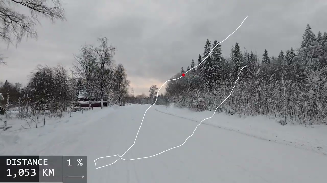 Winter running in the Swedish countryside with lots of snow